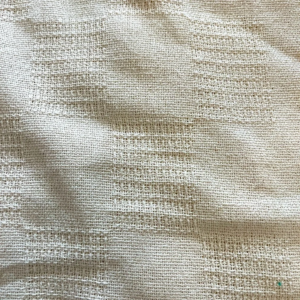 NWOT Unbleached 100% natural cotton thermal flat weave blanket, 66”x90” twin